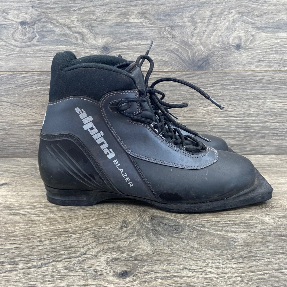 Alpina Blazer Cross Country Ski Boots Mens 41 Black 75mm Nordic Norm 3-Pin XC